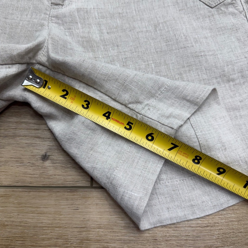 Athleta Womens Natural Linen Utility Shorts Adjustable Waist Size 4 Scandi - Picture 8 of 9